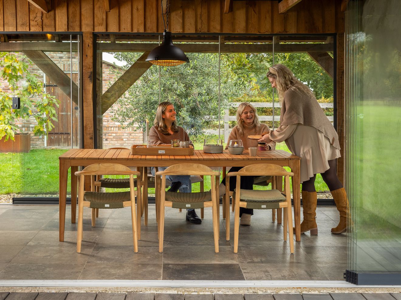 Manifesto Cavone/Bruca 220 cm Gartenmöbel-Set 7-teilig stapelbar Braun  Rabatt: 20 %