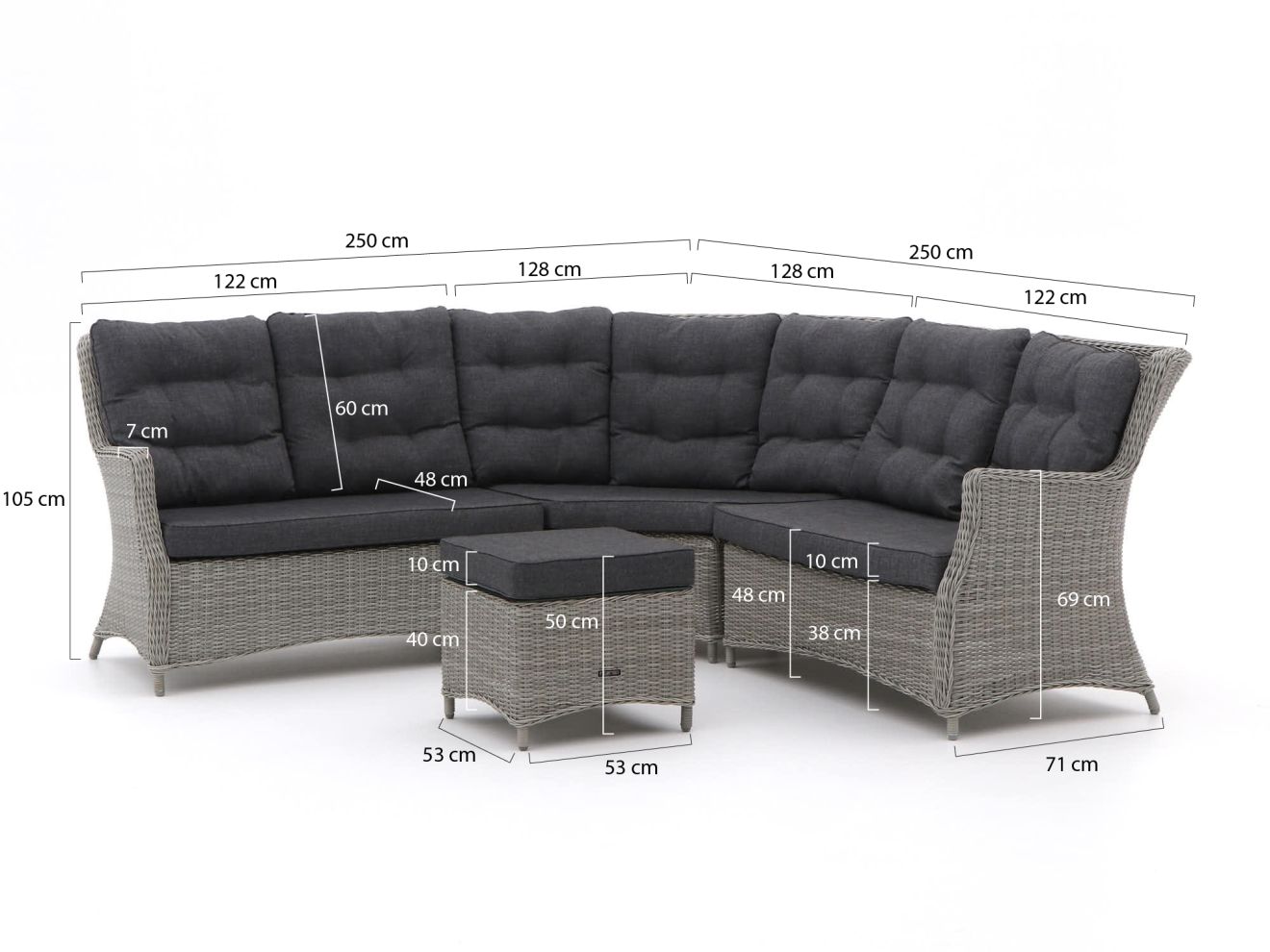 Intenso Milano Ecklounge-Set 4-teilig Ra...