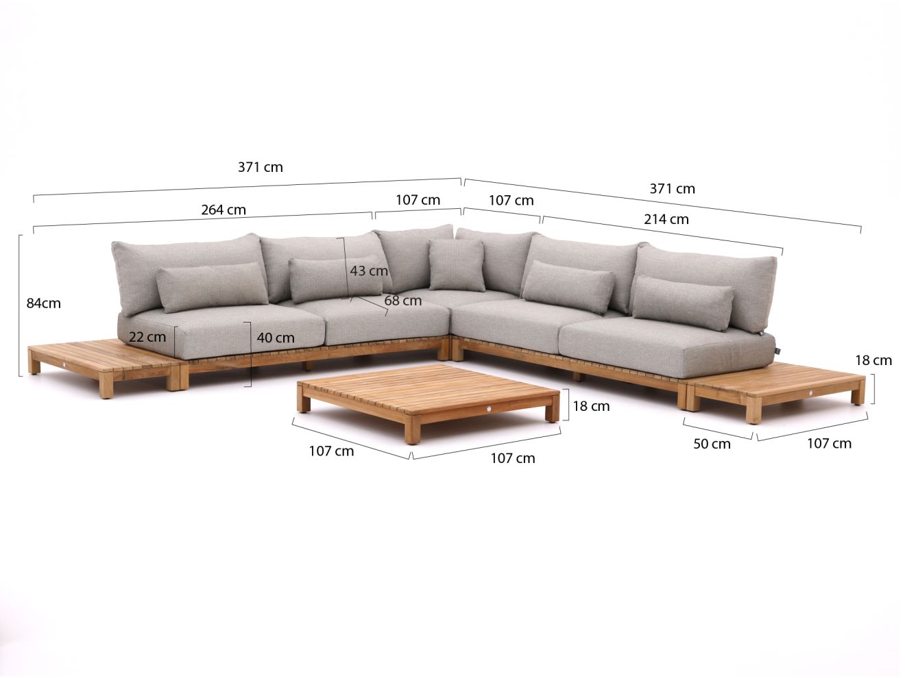 SUNS Portofino Ecklounge-Set 6-teilig Grau 371x371cm Rabatt: 28 % SUNS Portofino Ecklounge-Set 6-teilig Grau 371x371cm Rabatt: 28 %