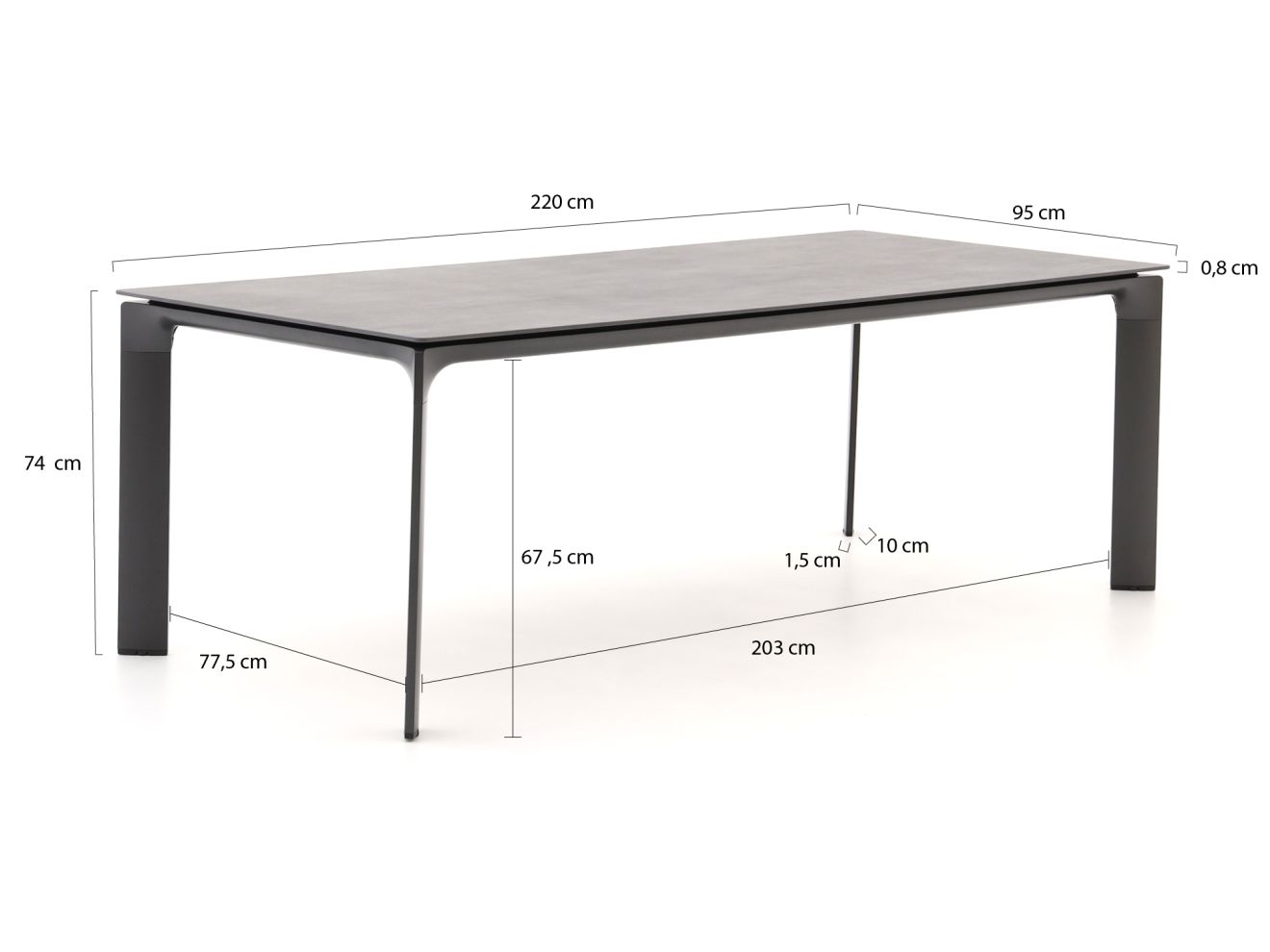 Kettler Diamond Gartentisch 220x95 cm günstig online kaufen