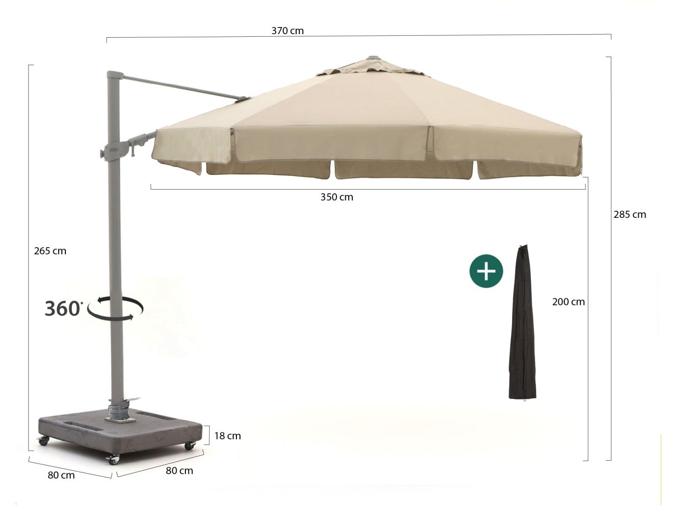 Shadowline Miami  Ampelschirm ø 350 cm günstig online kaufen