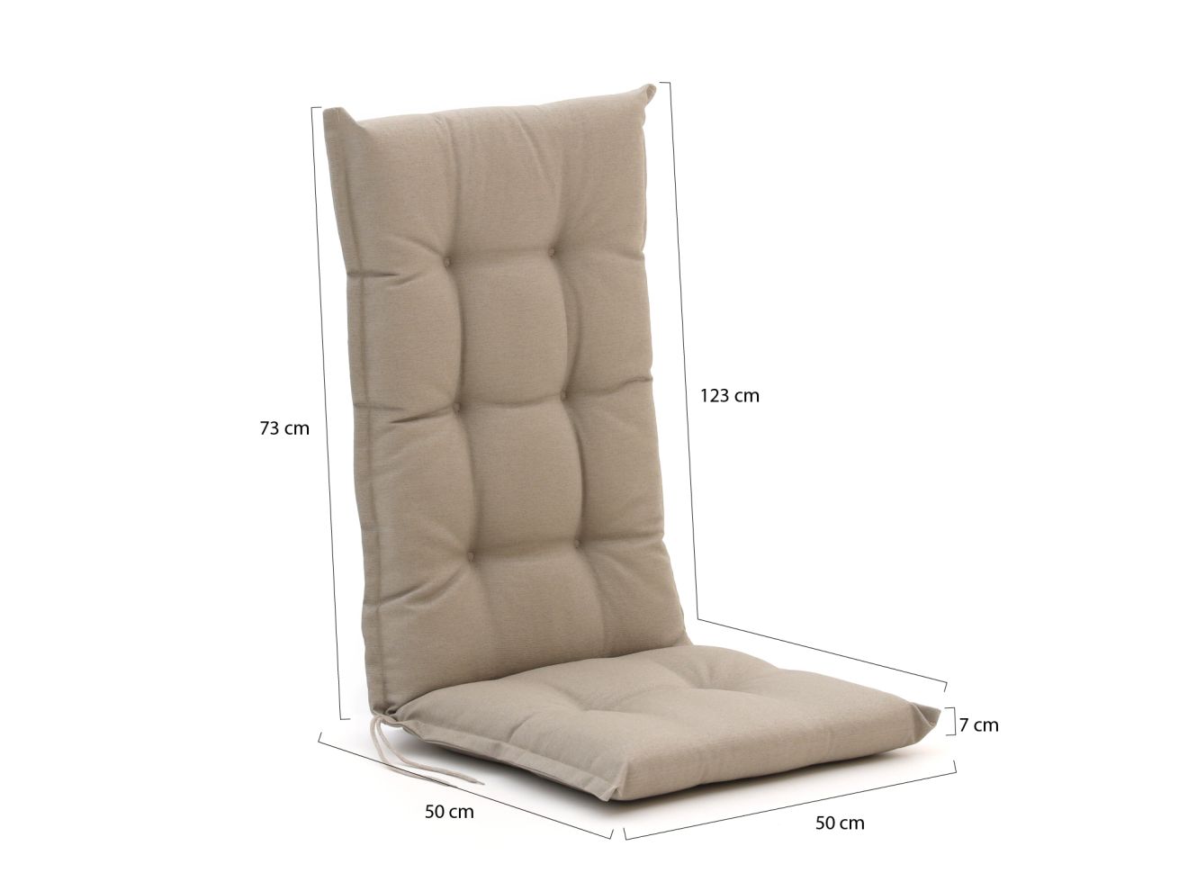 Madison Hochlehner dick 123x50 cm Taupe 123x50cm Rabatt: 33 %