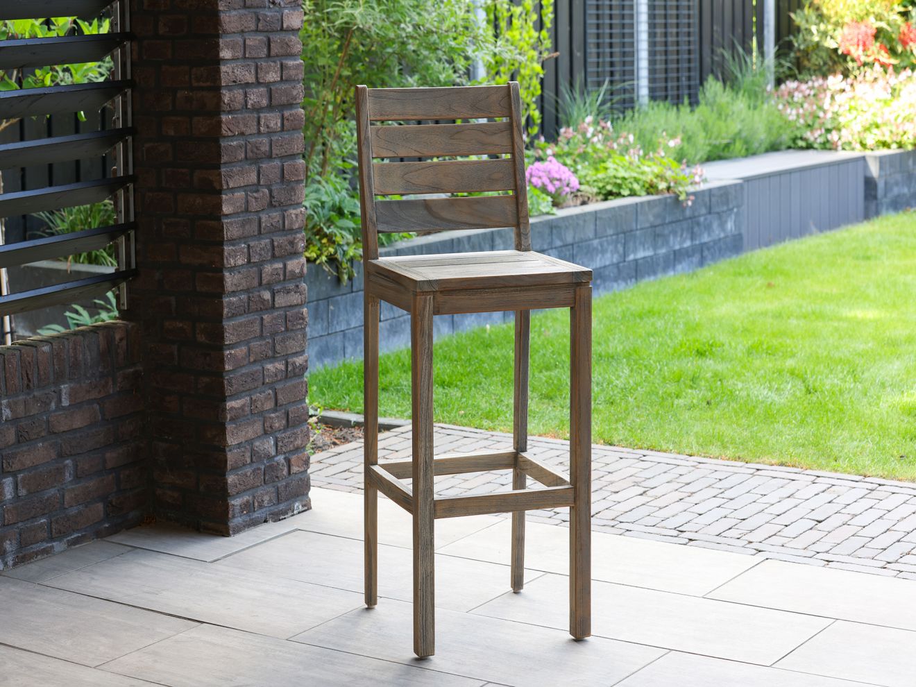 ROUGH-S Barhocker Outdoor (mit Rückenlehne) Braun  Rabatt: 19 %