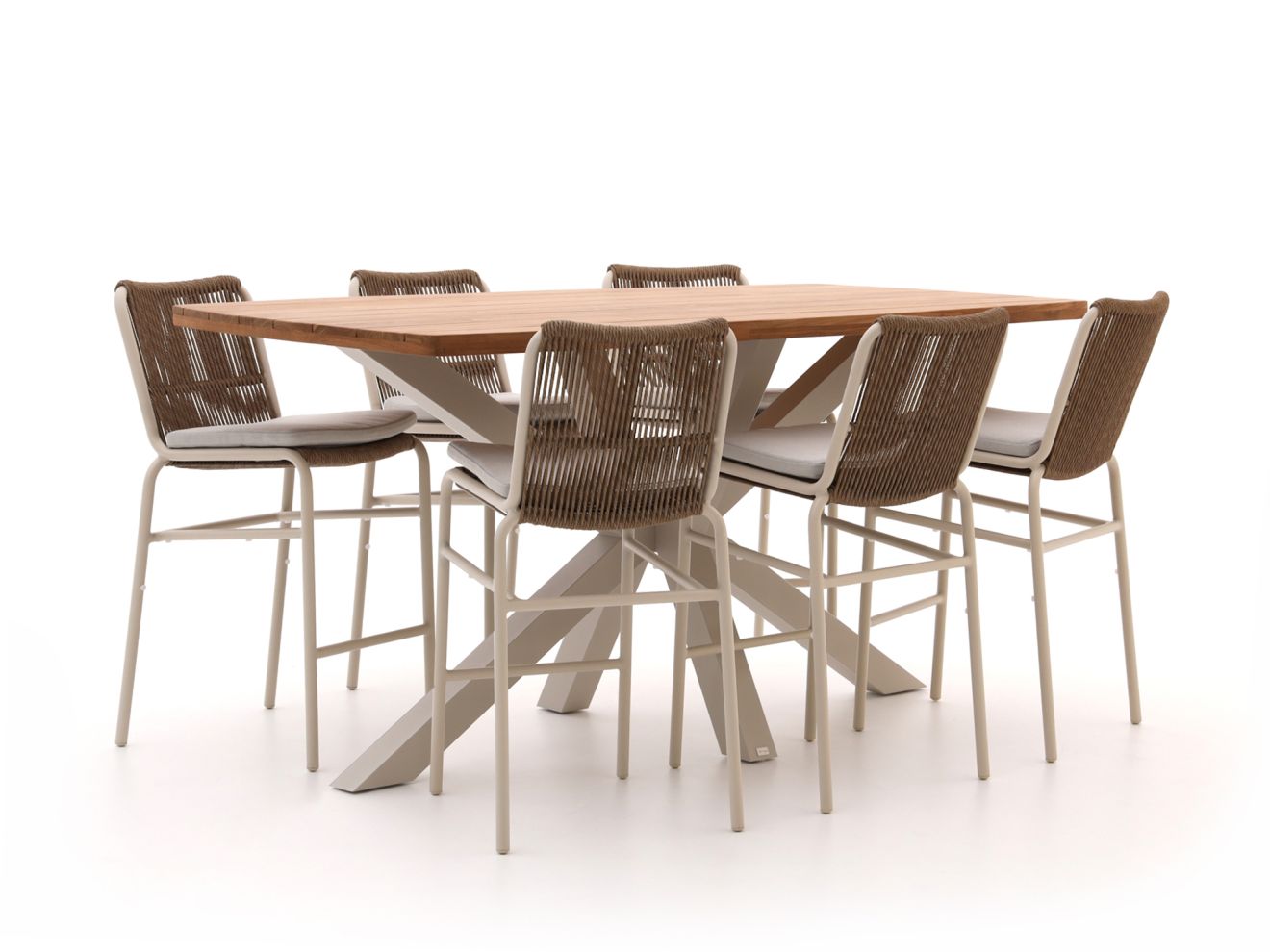 Bellagio Caronia/Induno Dänisch oval 220 cm Gartenbar-Set 7-teilig stapelbar Braun  Rabatt: 20 %