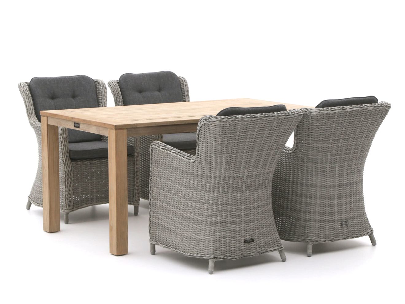 Intenso Milano/ROUGH-S 160 cm Gartenmöbel-Set 5-teilig