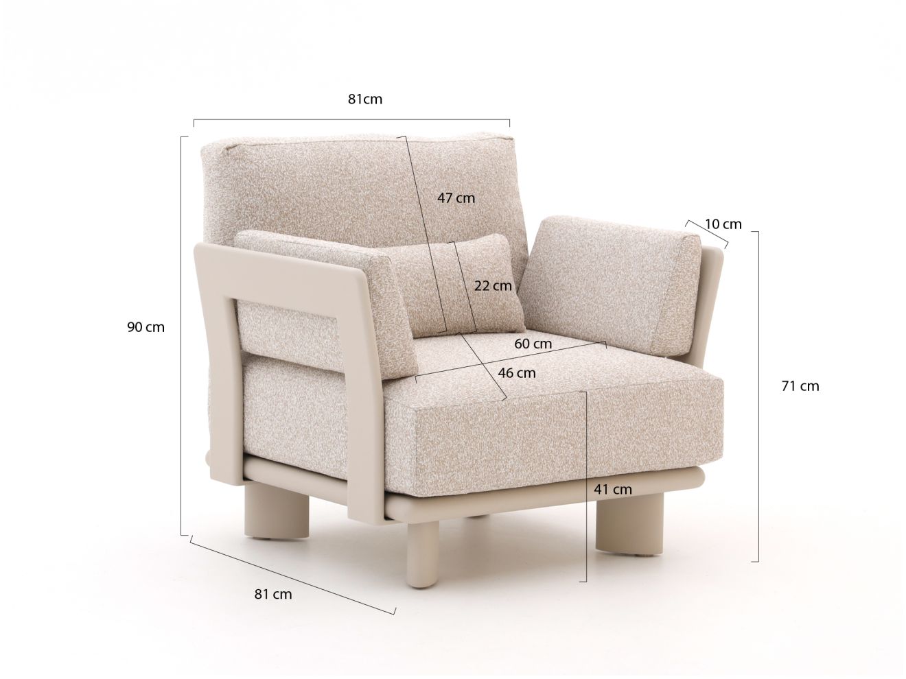 Bellagio Battuello Gartensessel mit Gartenhocker Taupe Bellagio Battuello Gartensessel mit Gartenhocker Taupe