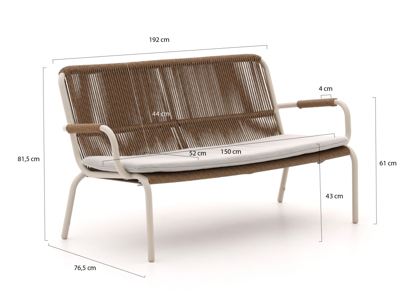 Bellagio Caronia Gartensofa 2-Sitzer 150 cm günstig online kaufen