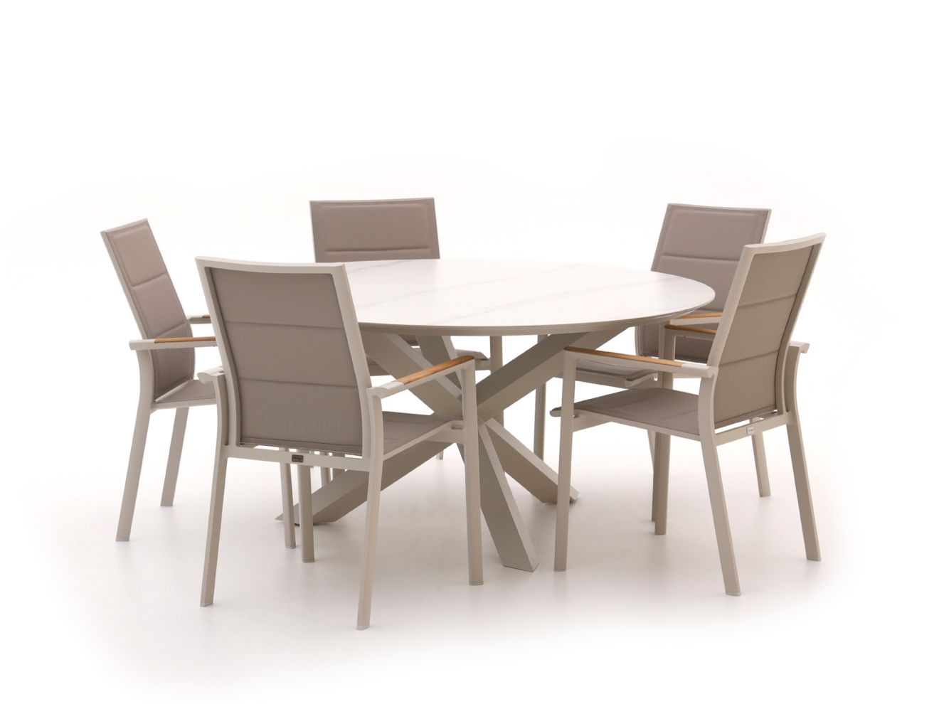 Bellagio Albinea/Lodola ø 150 cm Gartenmöbel-Set 6-teilig stapelbar günstig online kaufen