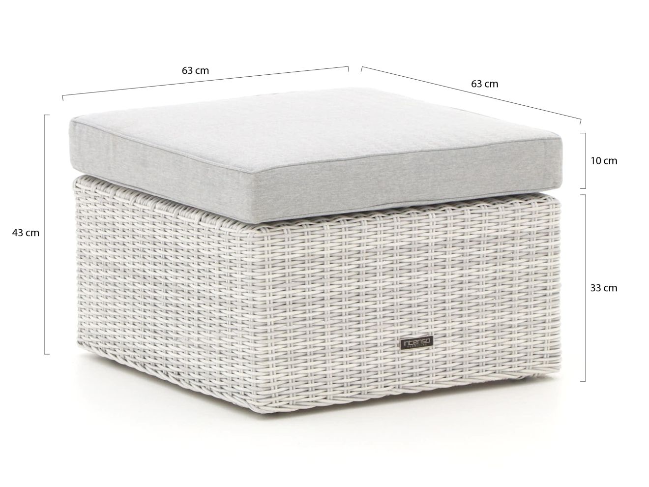 Intenso Fellini Lounge Fußbank 63x63 cm Weiß 63x63cm Rabatt: 20 %