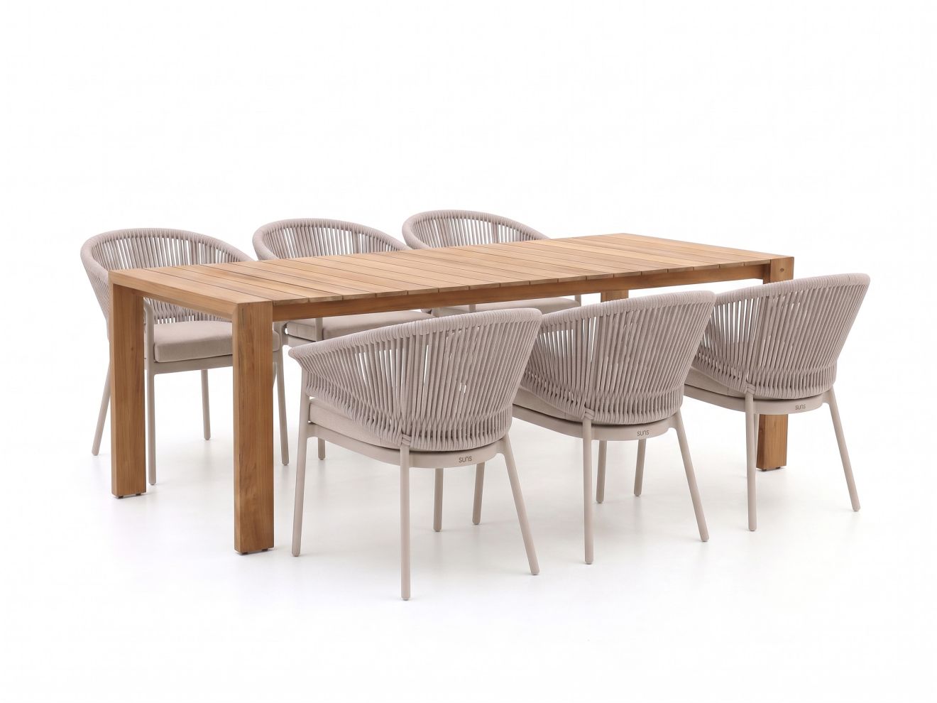 + 15 % Kassenrabatt | SUNS Santorini/Erice 240 cm Gartenmöbel-Set 7-teilig