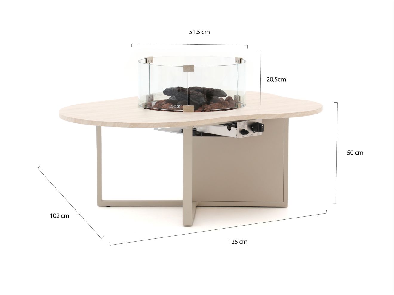 Cosiloft Novi Lounge Feuertisch 125x102x50 cm günstig online kaufen