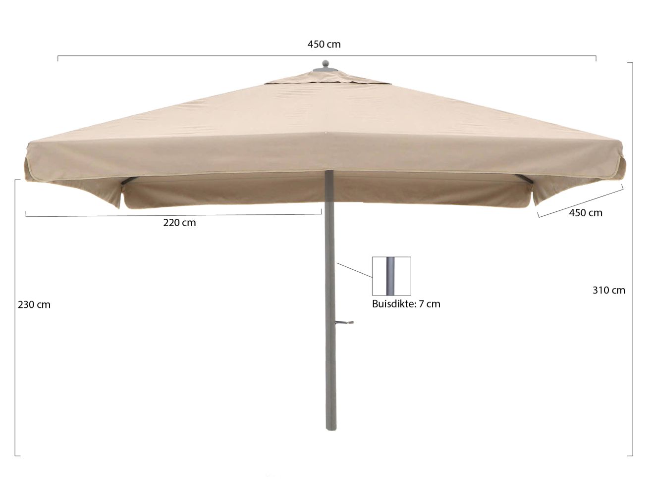 Shadowline Java Sonnenschirm 450x450 cm günstig online kaufen