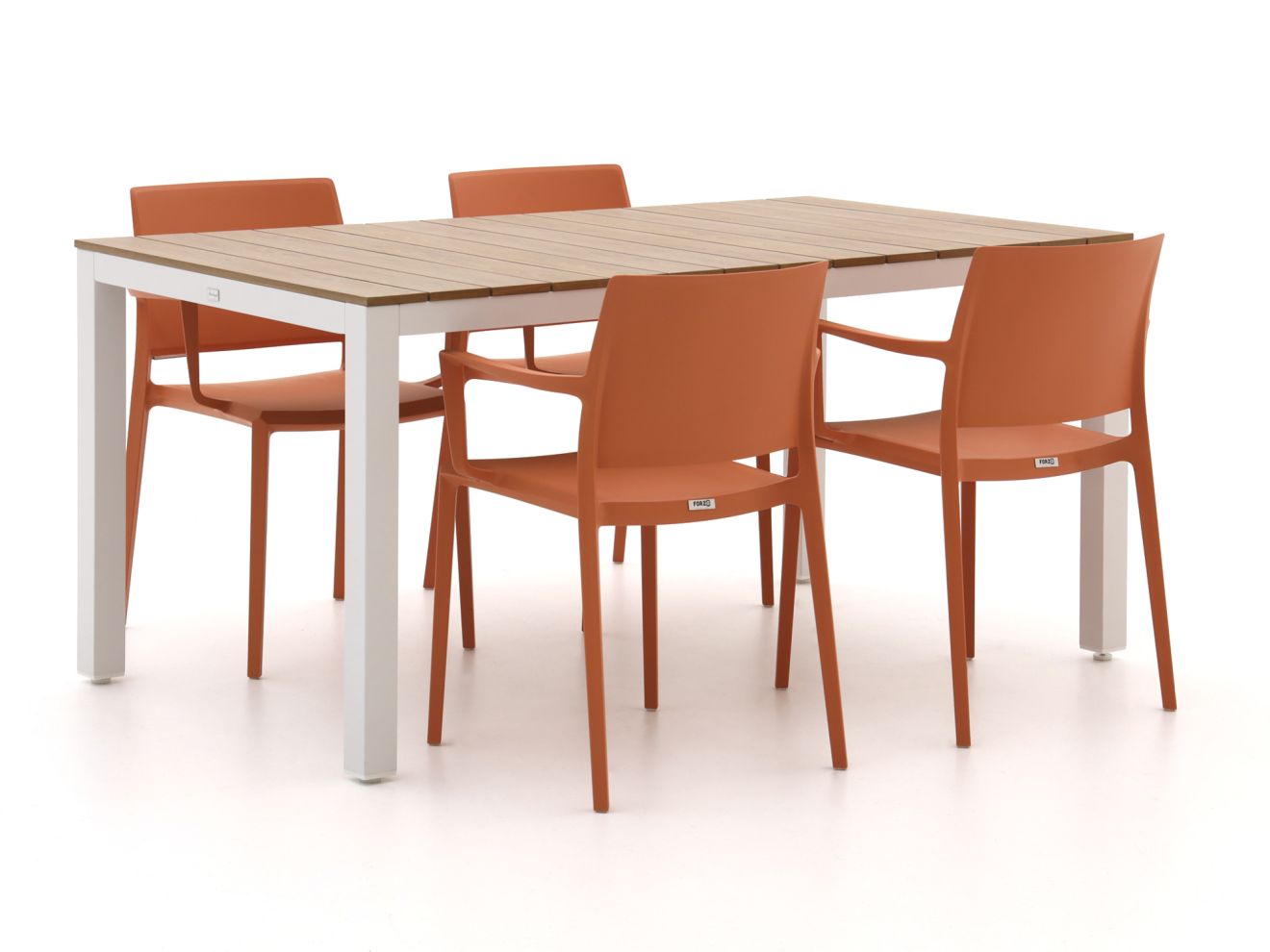 Forza Sile/Fidenza 160 cm Gartenmöbel-Set 5-teilig stapelbar günstig online kaufen