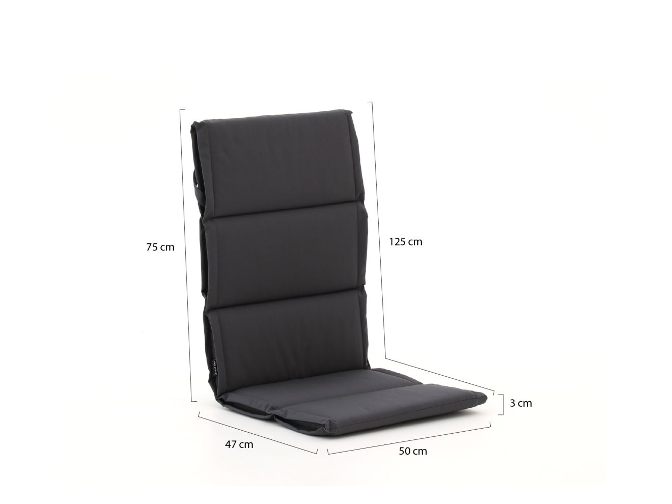 Tex Style Auflage Hochlehner dünn 125x50 cm Grau 125x50cm