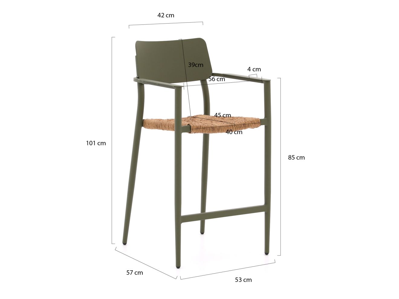 Bellagio Cino 175 cm Gartenbar-Set 5-Teilig Stapelbar günstig online kaufen