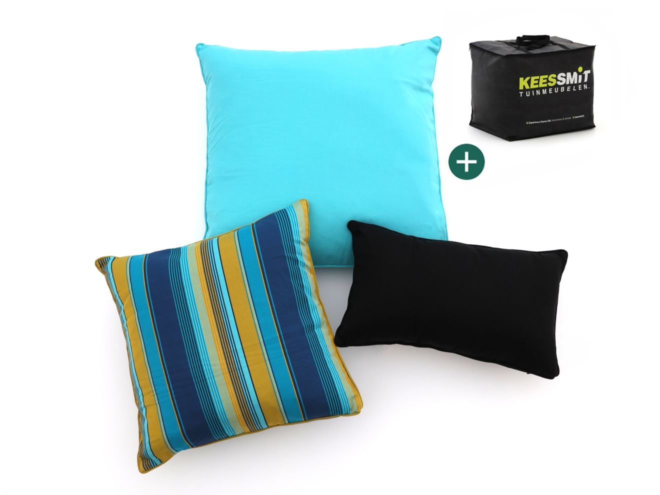 Dekokissen Set Timeless Stripe Yellow Blau/Grün/Schwarz 60x30cm Rabatt: 20 %