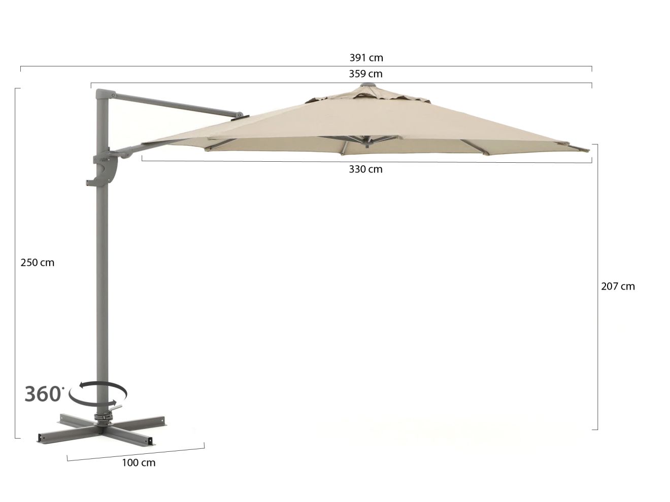 Shadowline Francisco Ampelschirm ø 330 cm günstig online kaufen
