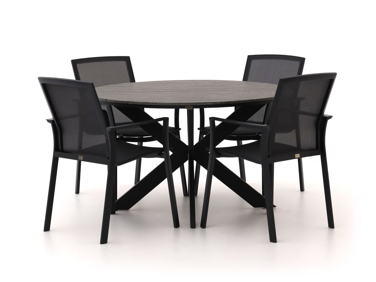 Bellagio Dranera/Fidenza ø 126 cm Gartenmöbel-Set 5-teilig stapelbar günstig online kaufen