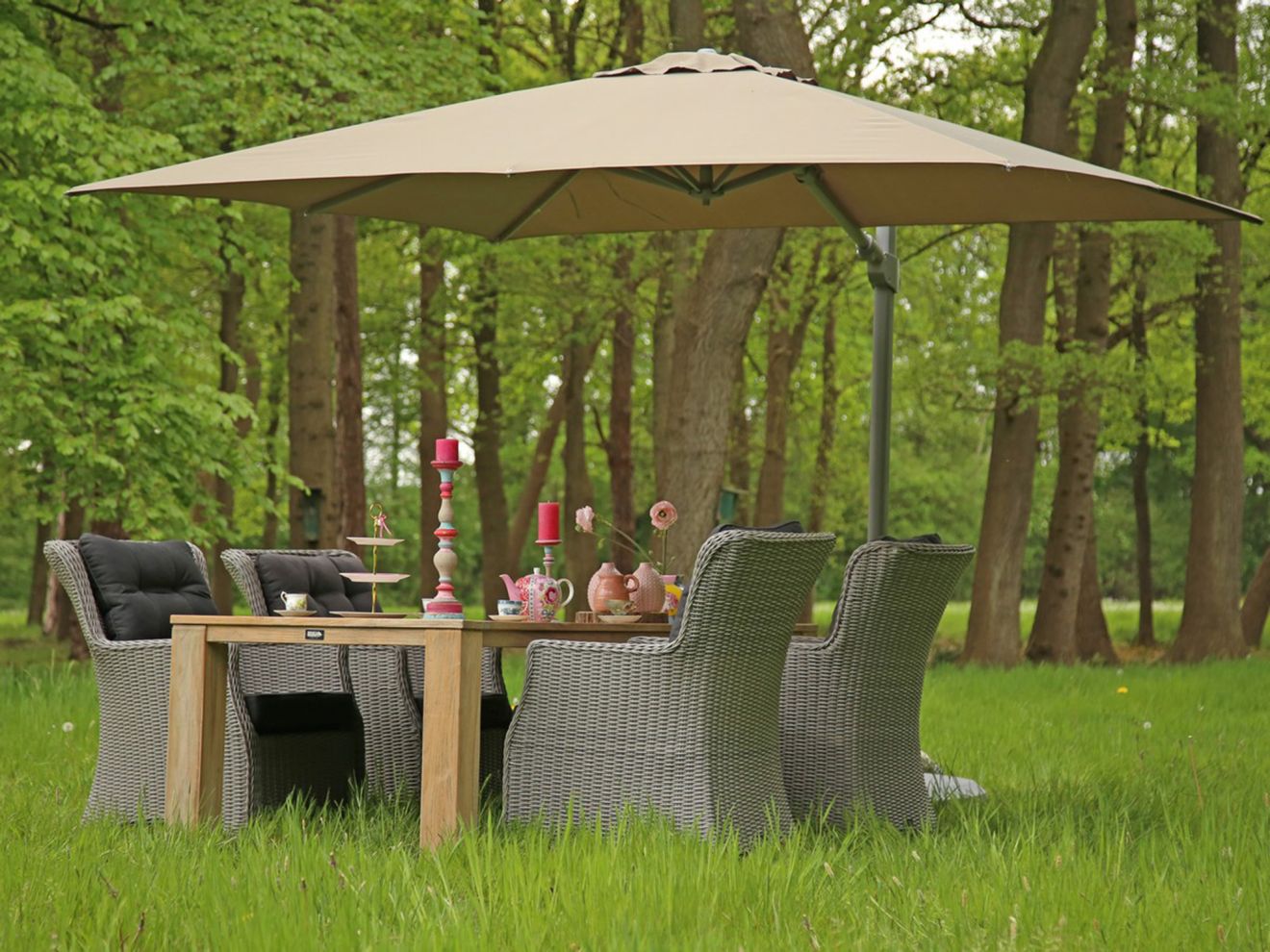 Intenso Milano/ROUGH-X 200 cm Gartenmöbel-Set 5-teilig Braun  Rabatt: 30 %