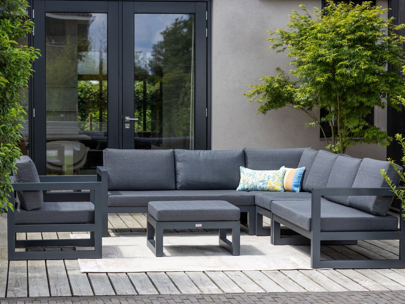 Forza Calleo Lounge Gartenhocker 72x72x29 cm Grau 72x72x29cm Rabatt: 37 %