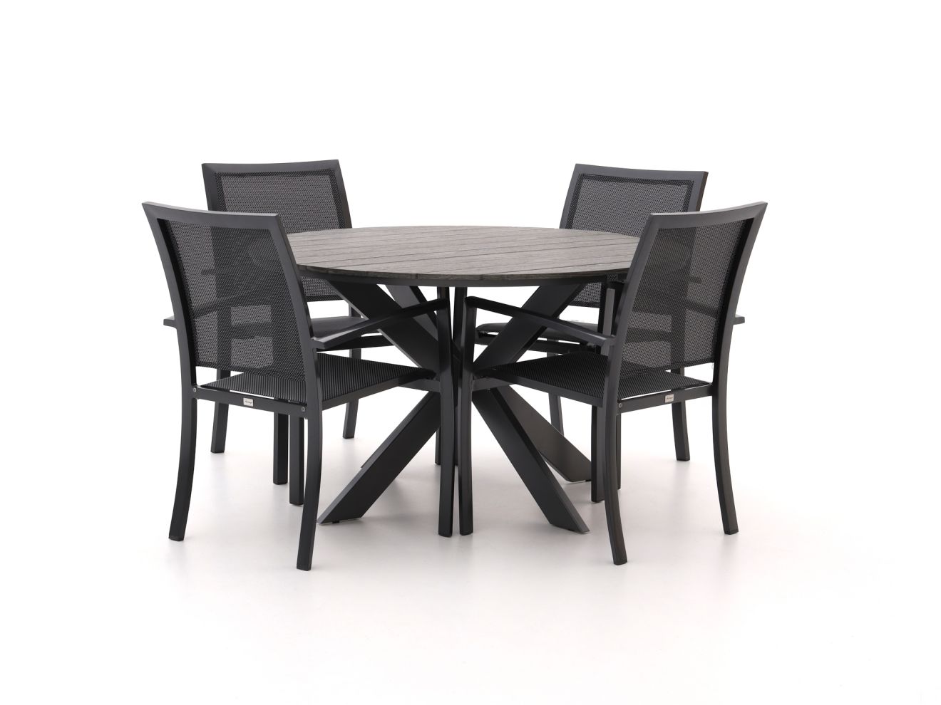 Bellagio Anzio/Fidenza ø 126 cm Gartenmöbel-Set 5-teilig stapelbar günstig online kaufen