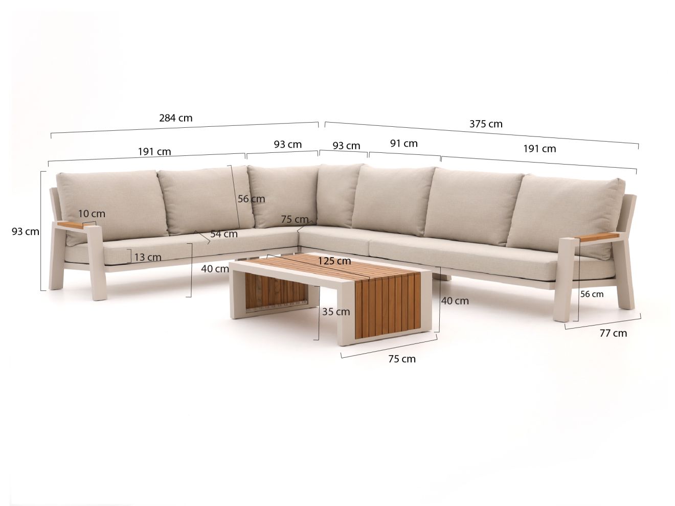 Bellagio Bisenzio Ecklounge-Set 5-teilig...