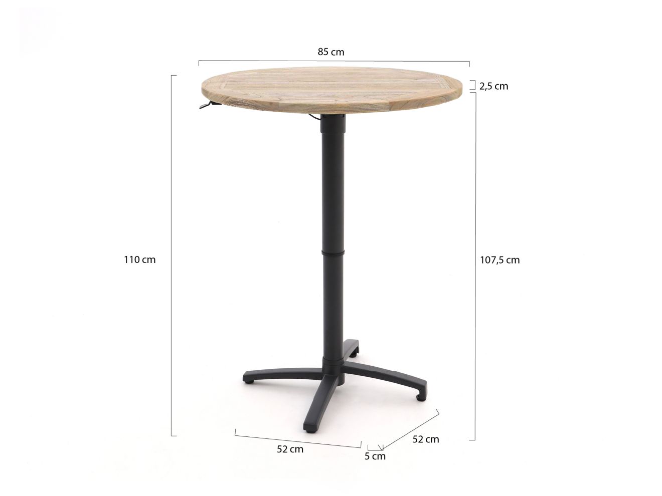 Bellagio Canzo Gartentisch klappbar Ø85...