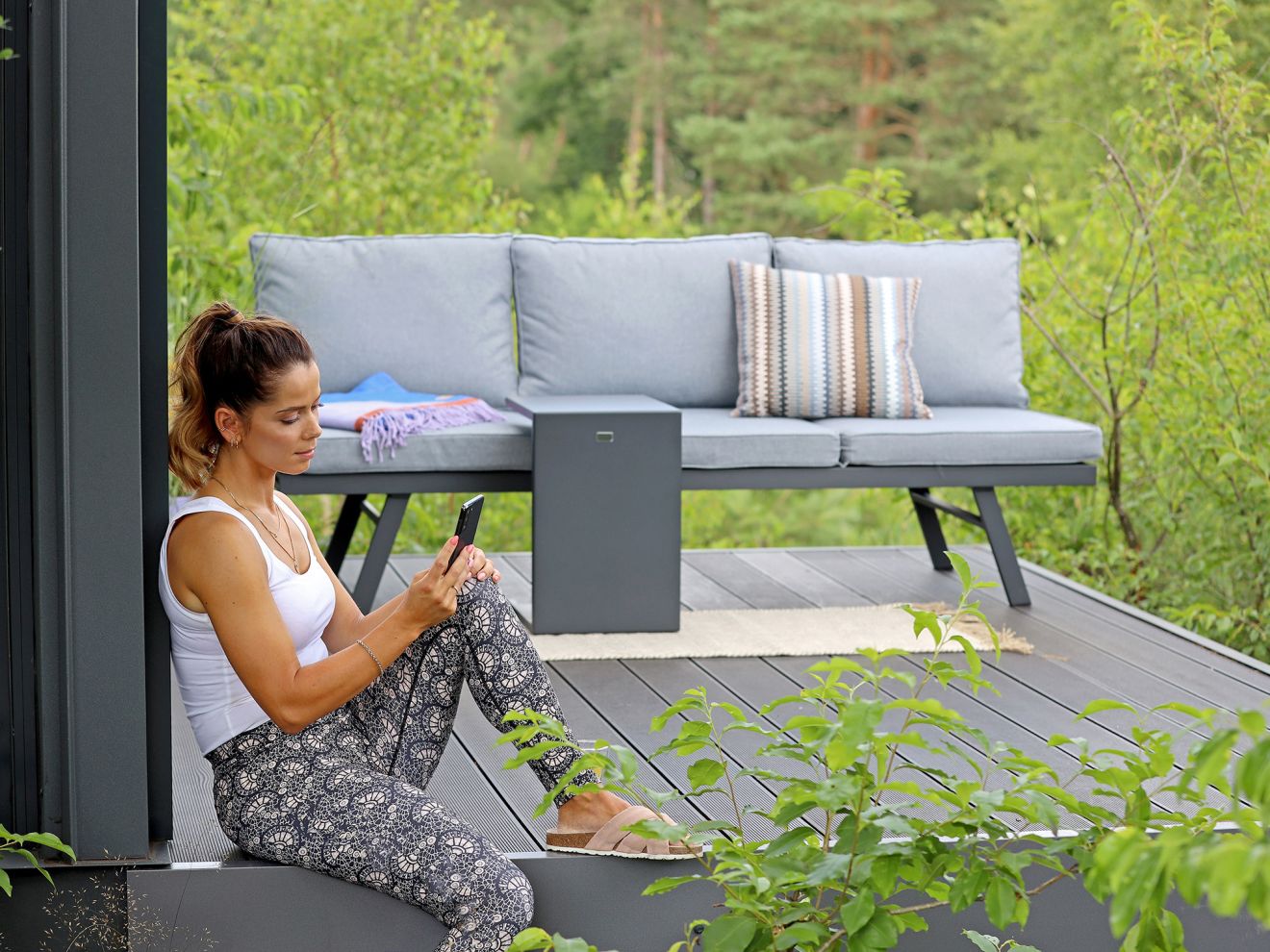 Forza Vadena Gartensofa verstellbar 198 cm Grau 198x71cm Rabatt: 20 %