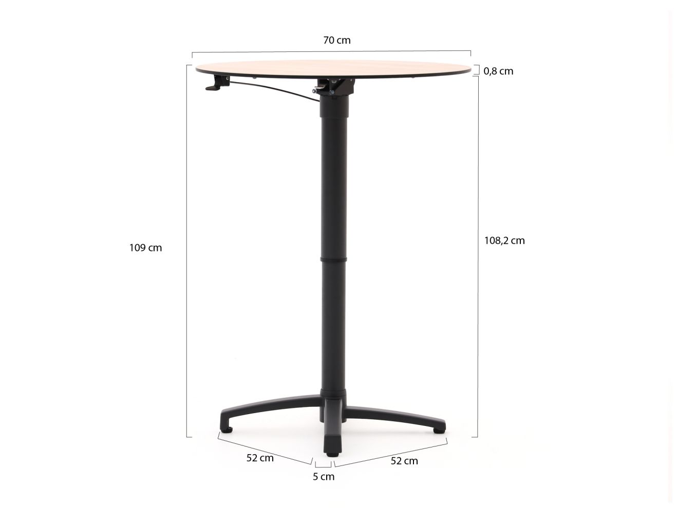 Bellagio Canzo Gartentisch klappbar Ø80...