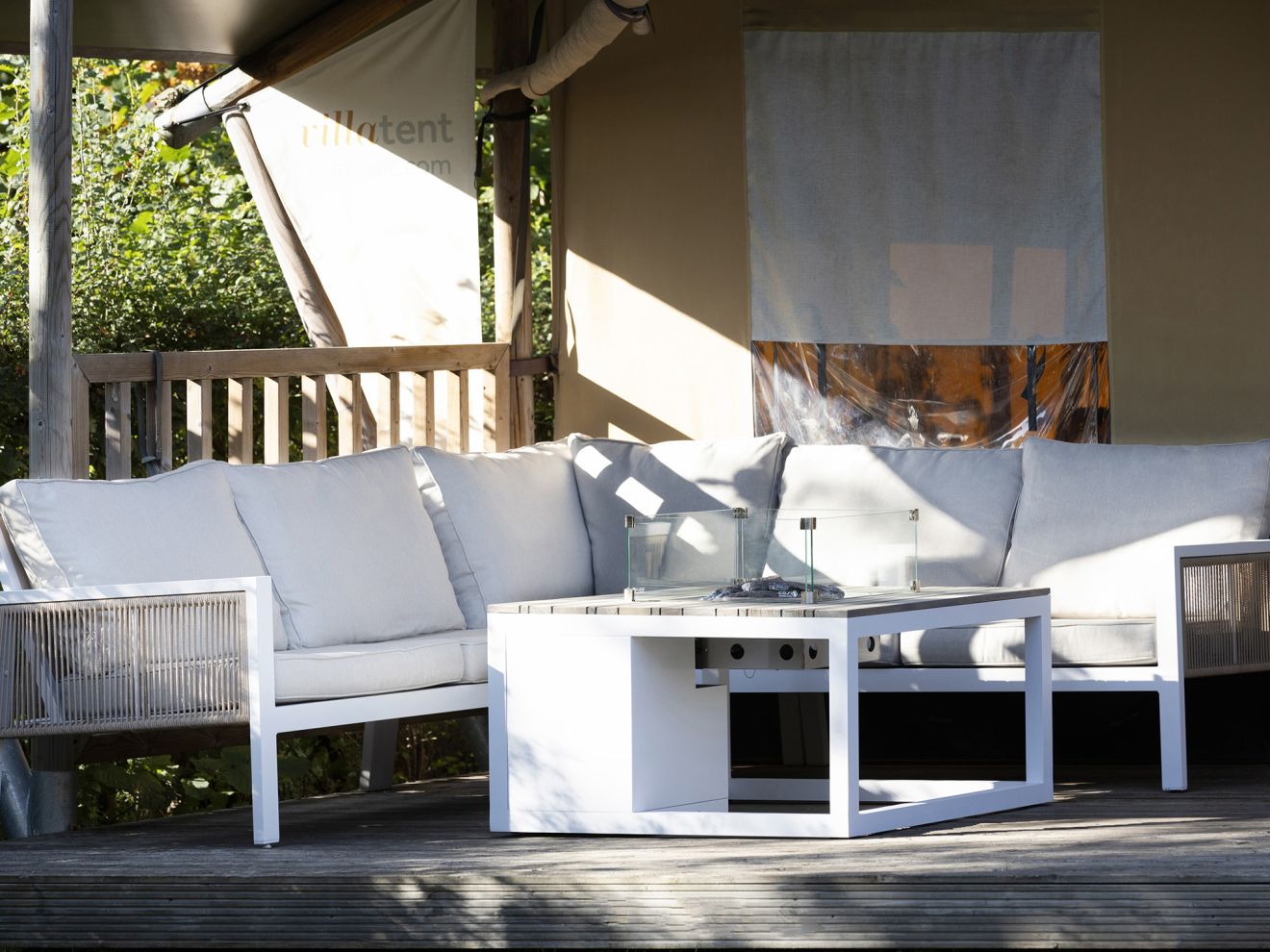 Cosiraw Lounge Feuertisch 120x80x55 cm Braun