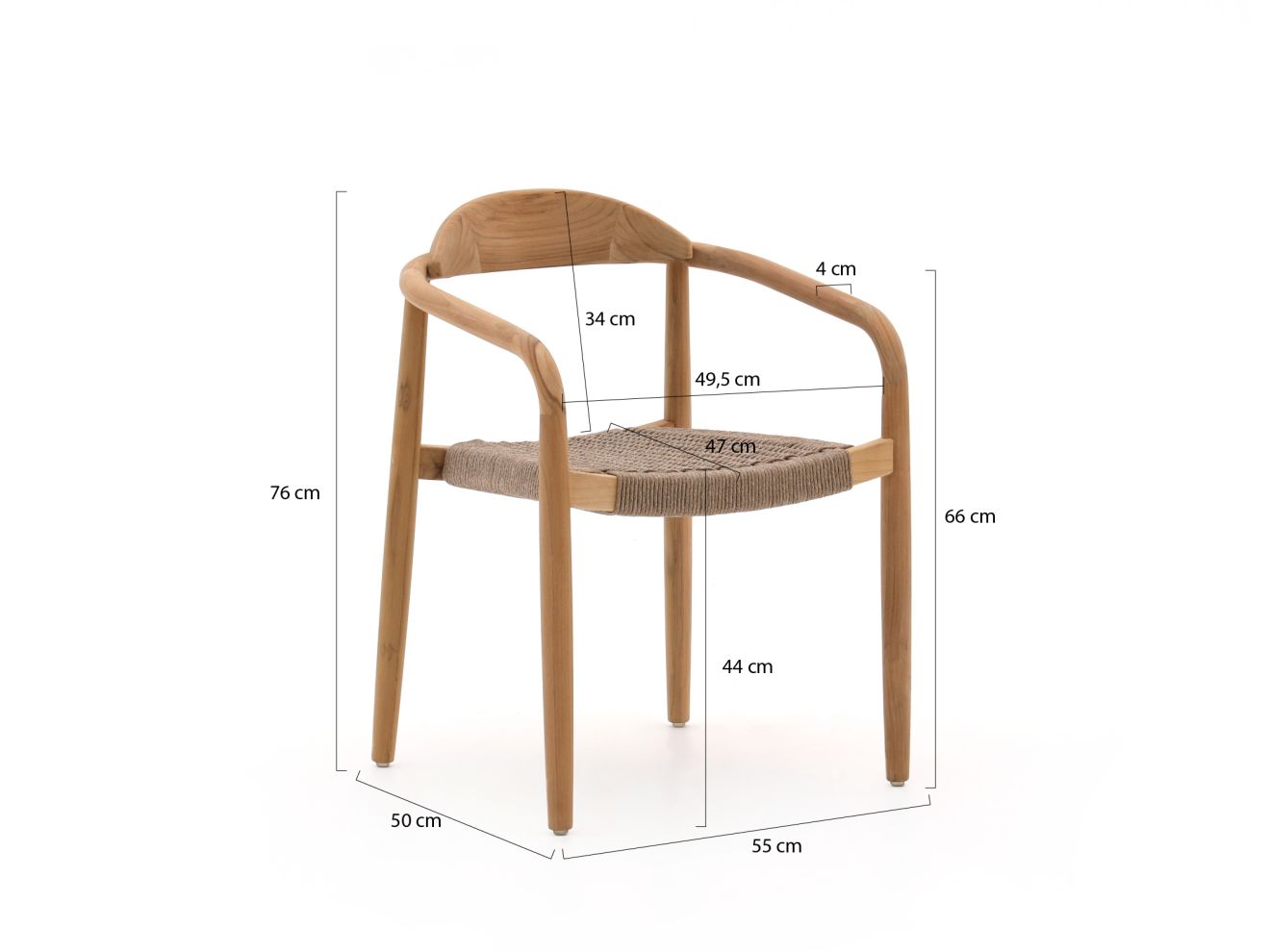 Bellagio Berbaro/Bruca 90 cm Gartenmöbel-Set 3-Teilig Stapelbar günstig online kaufen
