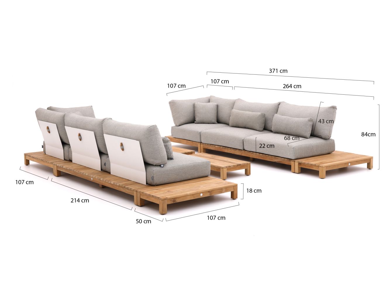 SUNS Portofino Lounge-Set 8-teilig Grau 0x0cm