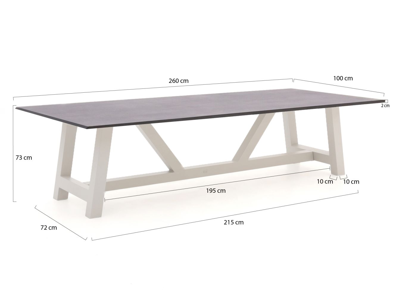 Bellagio Bresimo Gartentisch 260x100 cm günstig online kaufen