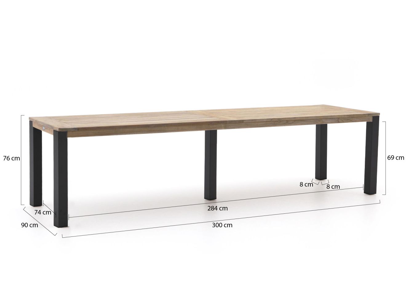 ROUGH-S Gartentisch 300x90x76 cm günstig online kaufen