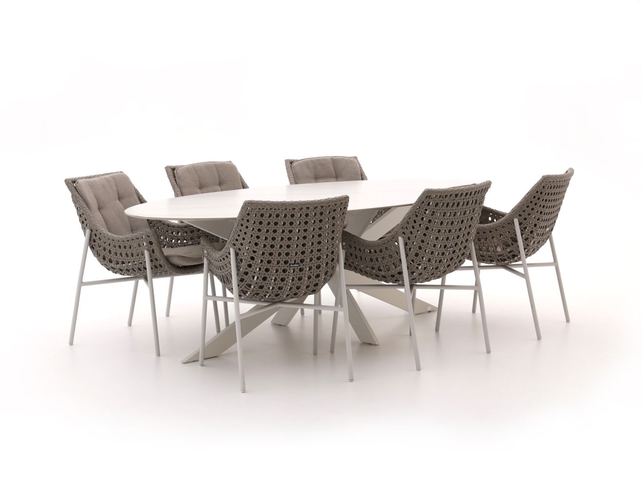 Manifesto Novara/Furato ellips 240 cm Gartenmöbel-Set 7-teilig günstig online kaufen
