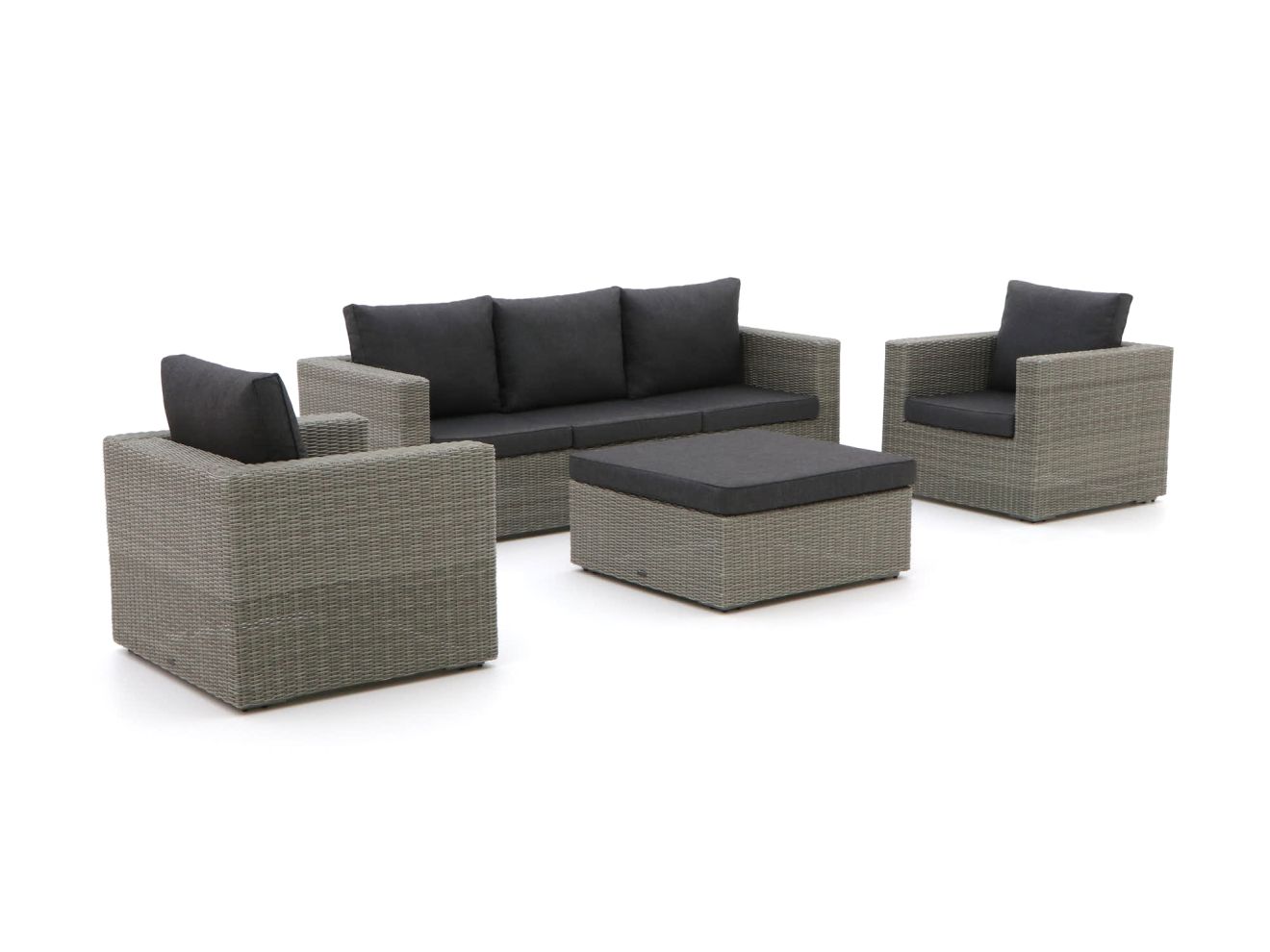 Intenso Carpino Sessel-Sofa Lounge-Set 4-teilig