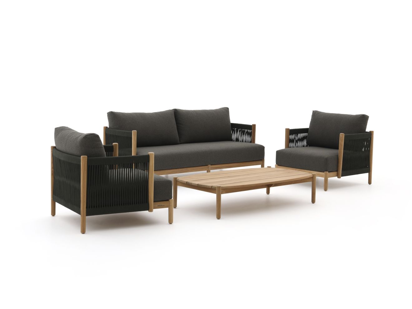 Zavelli Convivia Sessel-Sofa Lounge-Set 4-teilig 4-Sitzer günstig online kaufen