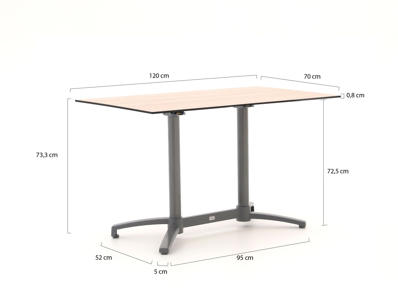 Bellagio Canzo Gartentisch klappbar 120x70x73 cm günstig online kaufen