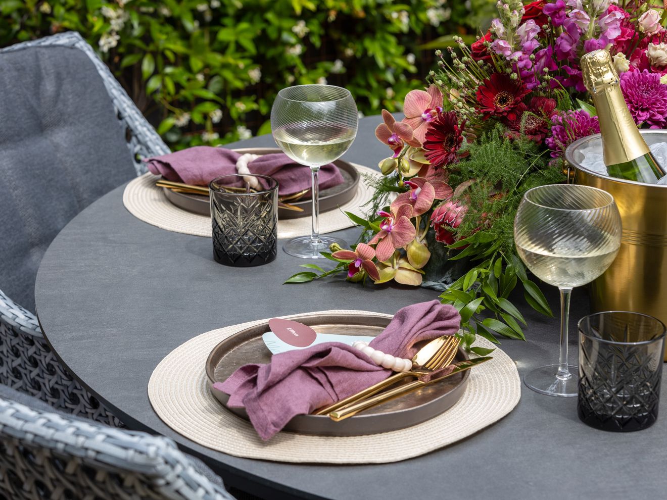 Intenso Asti/La Fonte Ø 150 cm Gartenmöbel-Set 6-teilig Grau 150cm Rabatt: 26 %