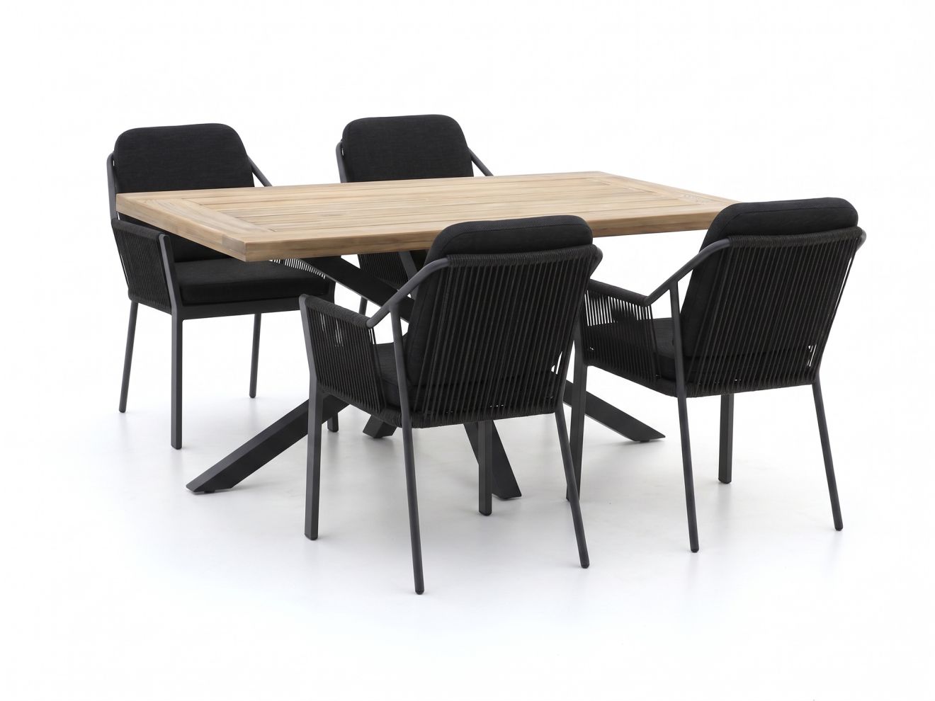 + 15 % Kassenrabatt | Tierra Outdoor Liv/Montorio 160 cm Gartenmöbel-Set 5-teilig stapelbar