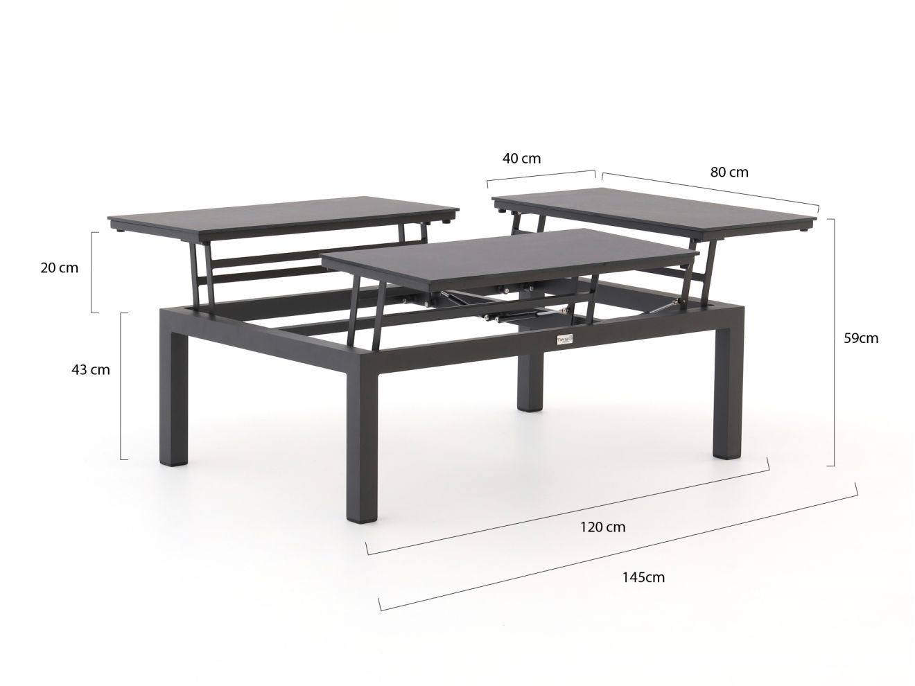 Tierra Outdoor Flip-Up Loungetisch 120x80x43 cm günstig online kaufen