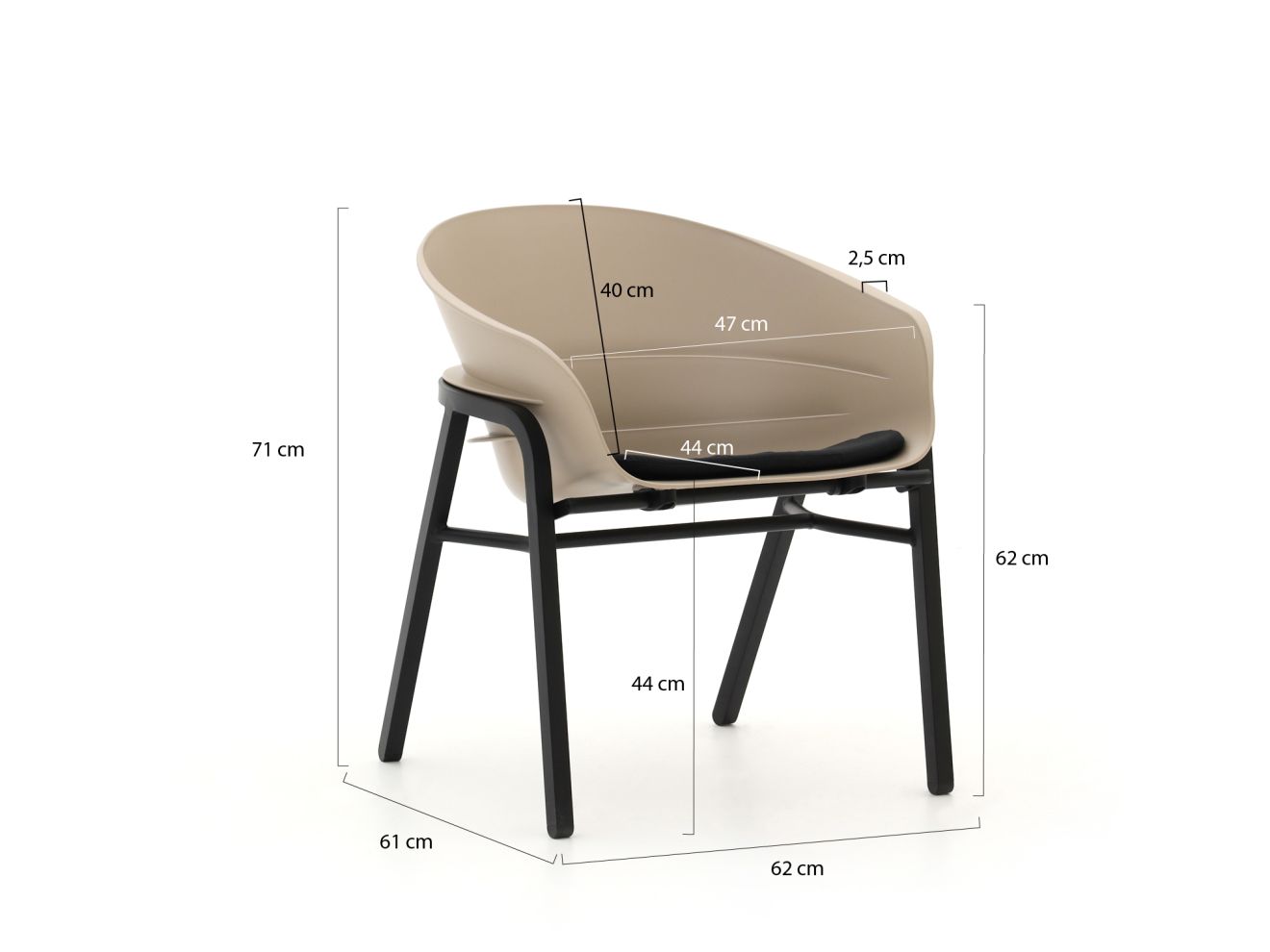 Hartman Tubb 240 cm Esstischgruppe 7-teilig verstellbar Taupe  Rabatt: 10 %