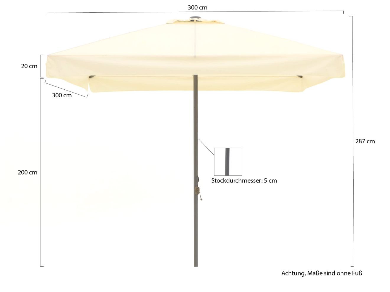 Shadowline Bonaire Sonnenschrim 300x300 cm günstig online kaufen