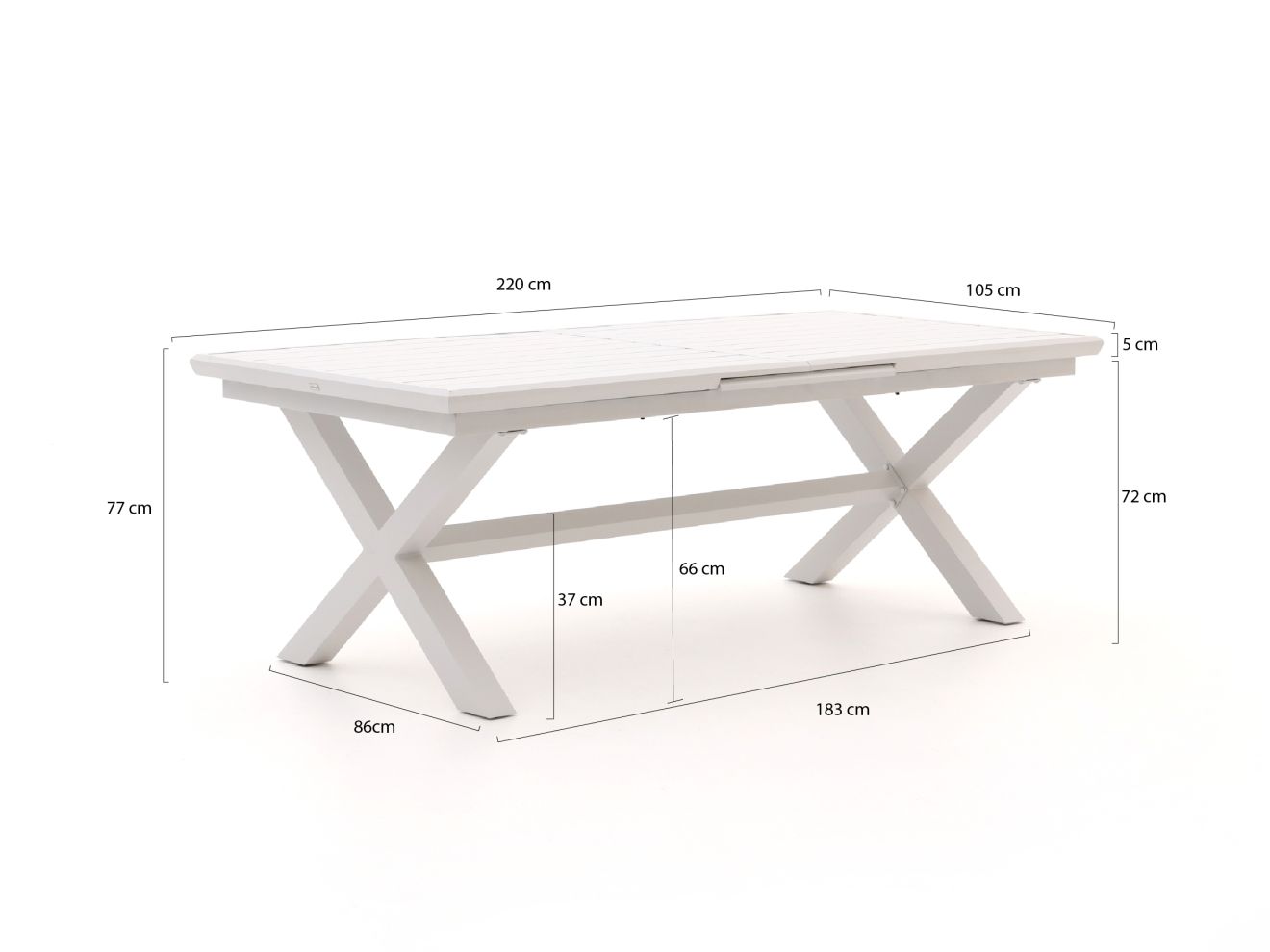 Bellagio Viadana Gartentisch Ausziehbar 220/280x105x77cm günstig online kaufen