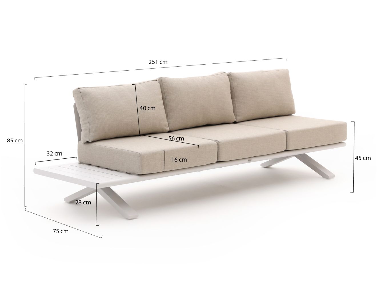 Bellagio La Tomba Lounge Gartenmöbel-Set 3-teilig günstig online kaufen