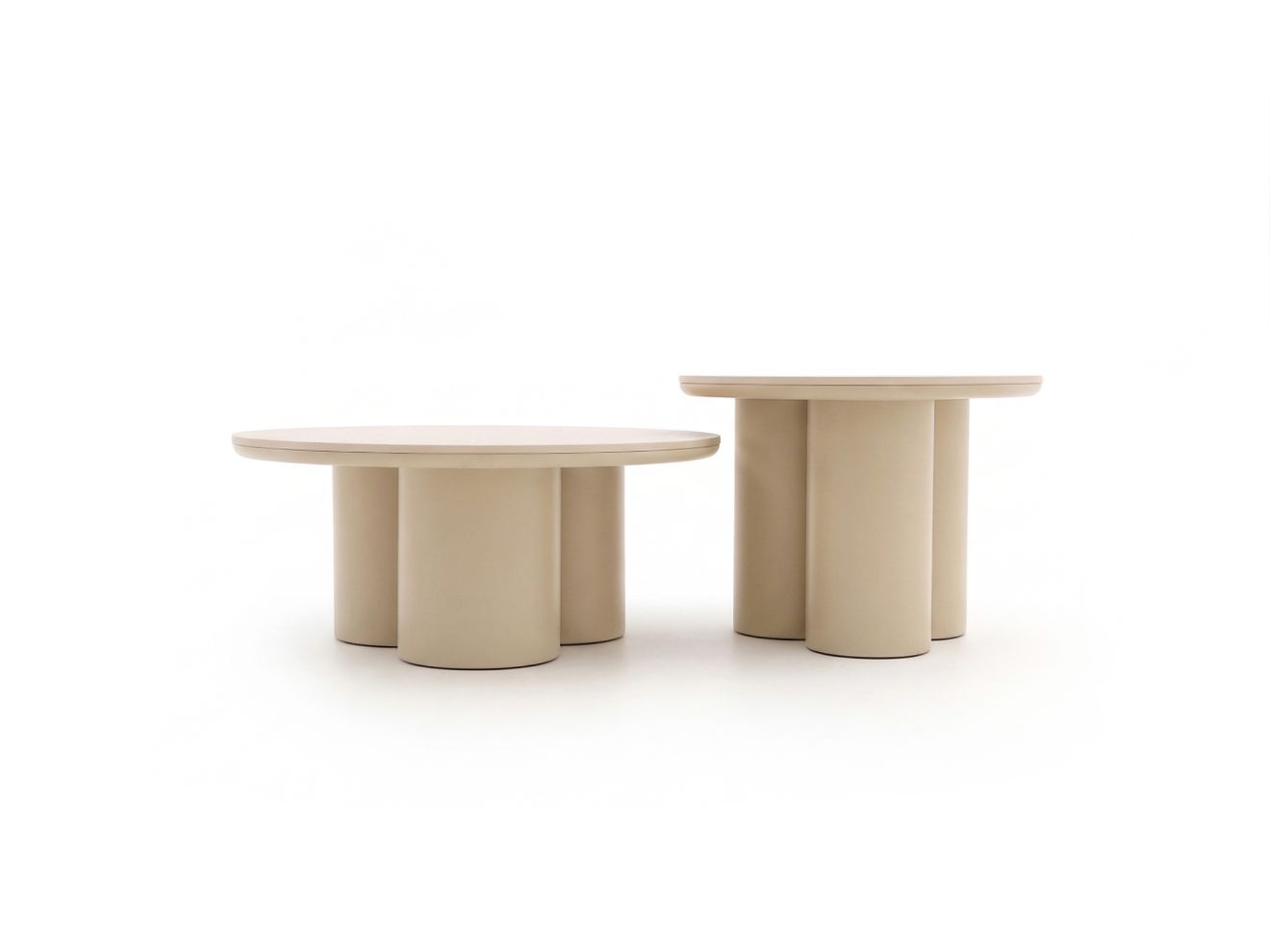 Apple Bee Tonga Beistelltisch-Set ø 80 cm (h: 36 cm)/ø 60 cm (h: 44 cm) Weiß 80cm Apple Bee Tonga Beistelltisch-Set ø 80 cm (h: 36 cm)/ø 60 cm (h: 44 cm) Weiß 80cm