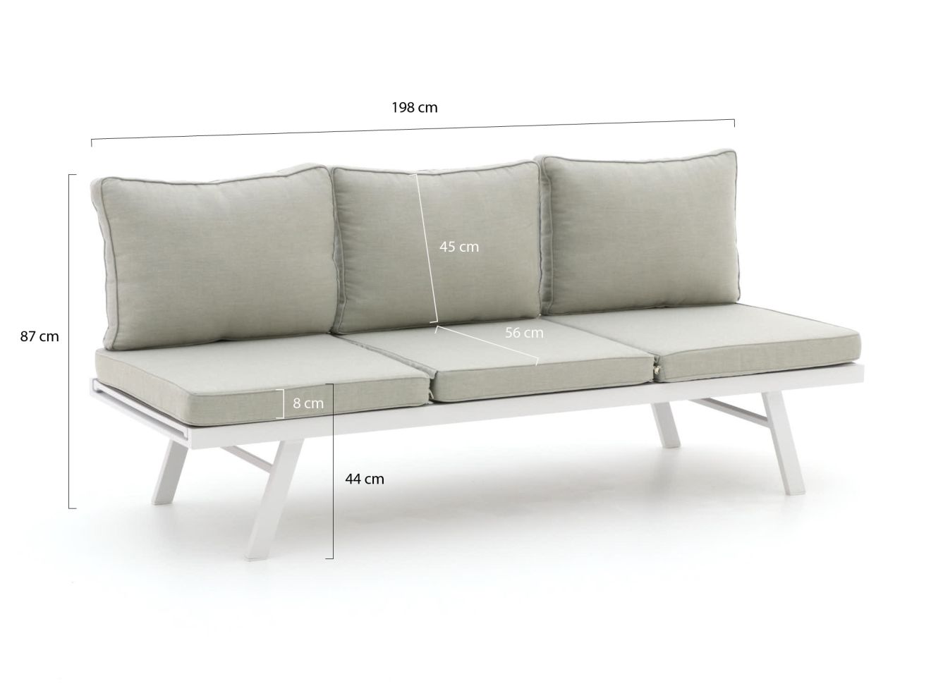 Forza Vadena Gartensofa verstellbar 198 ...