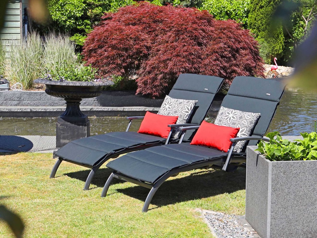 Bellagio Lugo Gartenliege mit Rädern Gr...