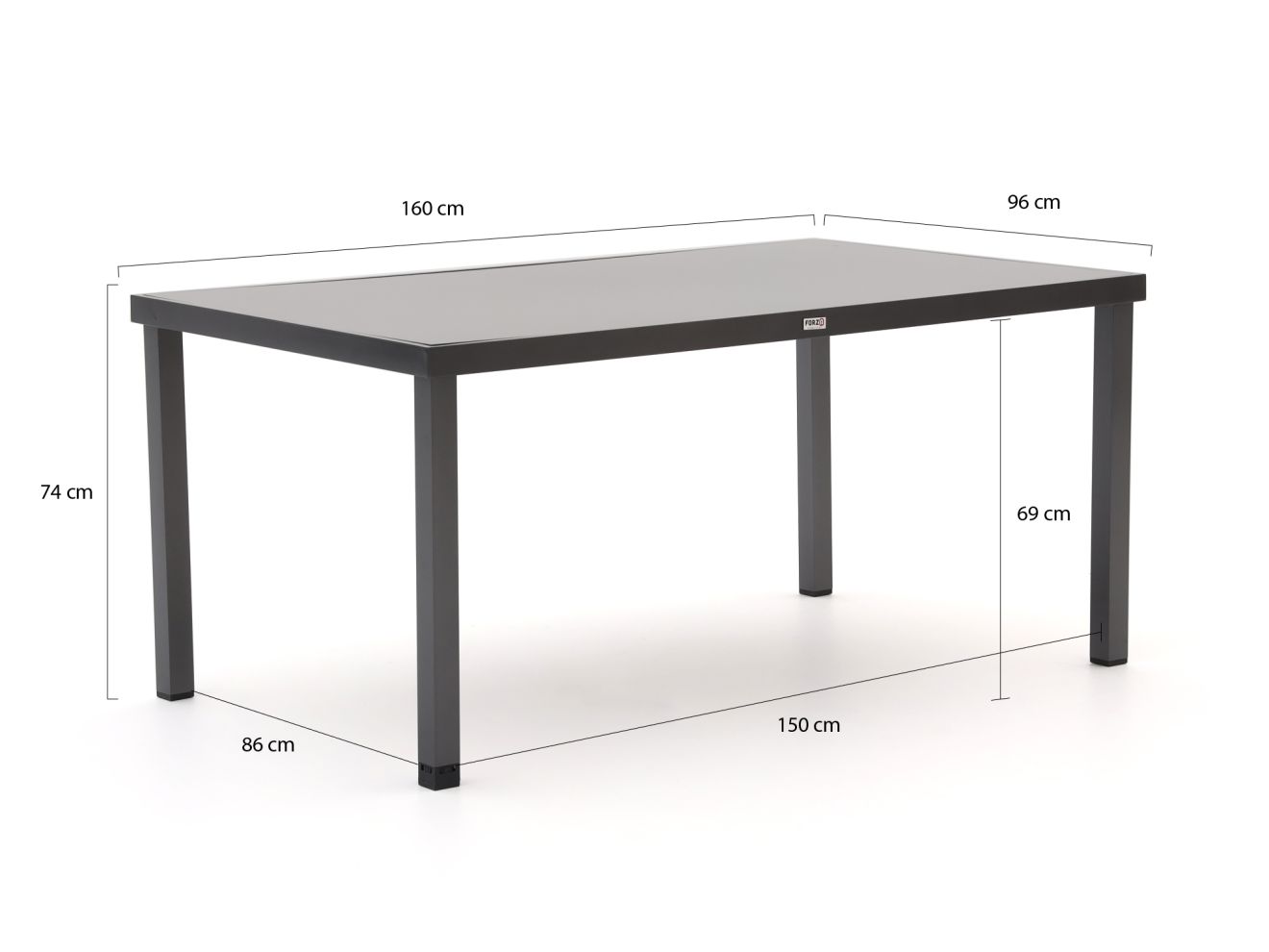 R&S design Centallo/Caluso 160 cm Gartenmöbel-Set 5-Teilig Stapelbar Grau  Rabatt: 20 %
