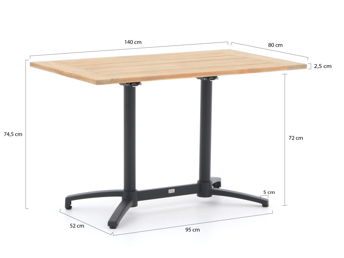 Bellagio Canzo Klapptisch 120x70x75cm günstig online kaufen